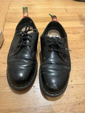 Dr. Martens Black Leather Pride Oxfords